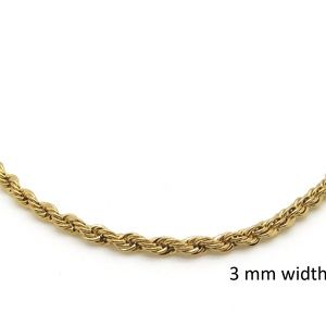 NEW Stainless Steel Gold Plated Rope Chain
